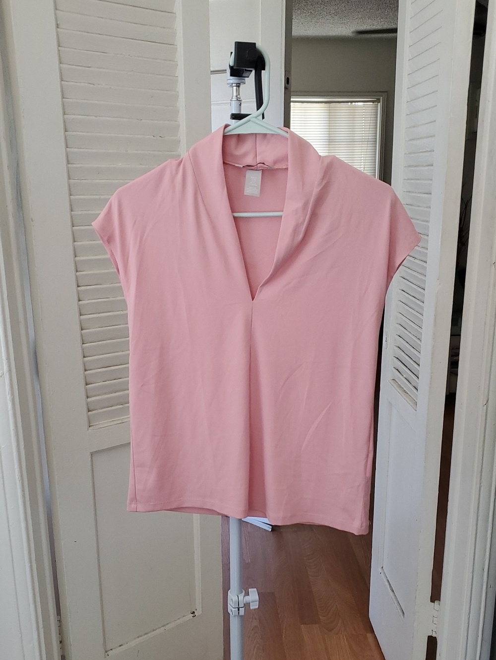H&M Pink Deep V Neck Blouse Size XS